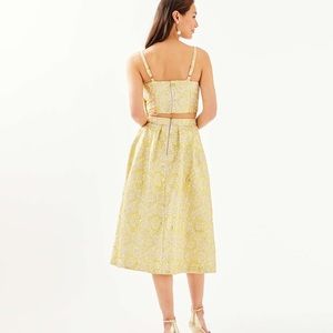 Gold Lilly Pulitzer Crop Top with Midi Skirt Set